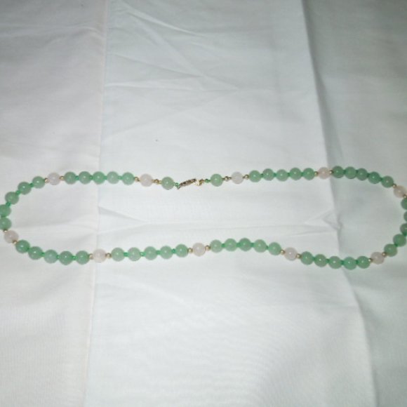 Vintage Aventurine & Rose Quartz Bead Jewelry Set - Picture 3 of 8